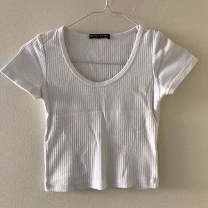 Brandy Melville Cropped White Shirt